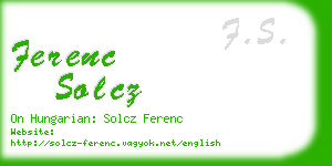 ferenc solcz business card